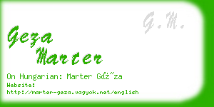 geza marter business card